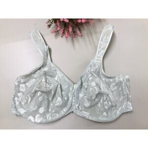 Pre-owned Wacoal Awareness Blue Bra Floral 38DD Lace Straps Women's Underwire